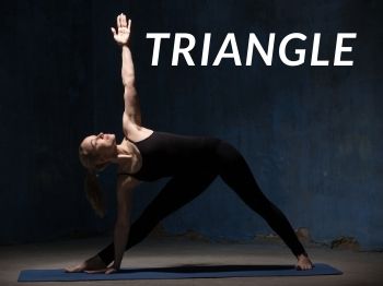 Triangle pose, balance from yoga for figure skaters