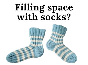 Filling space in your figure skates with socks?